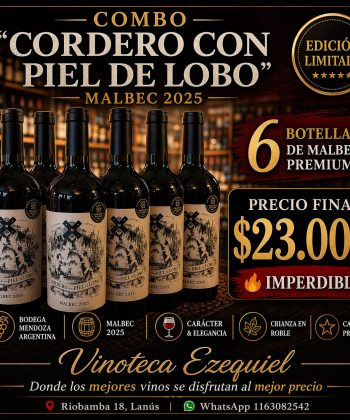 COMBO CORDERO CON PIEL DE LOBO MALBEC